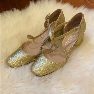 Marc Jacobs Gold Glitter Heels✨